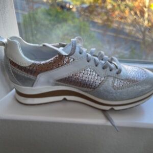 Mephisto Women's Sneakers in Silver and Brown